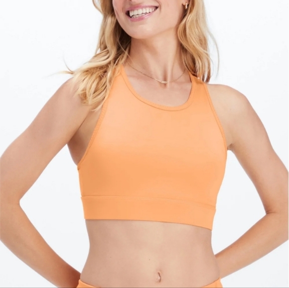 Fabletics Trinity High Impact Sports Bra, Color Marigold/New Wave Floral Size S - Picture 1 of 16